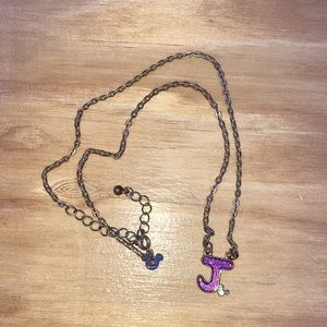 DISNEY J letter necklace